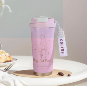 1pcs Watersy 500ml Stainless Steel Coffee Cup White Vacuum Insulated Mug Keep Cold and Hot Tumbler Travel Car Mug